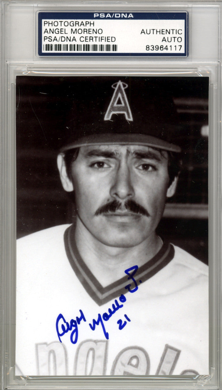 Angel Moreno Autographed 3.5x5.5 Photo California Angels PSA/DNA #83964117