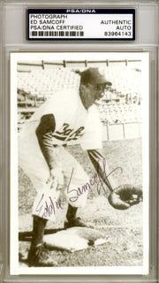 Ed "Eddie" Samcoff Autographed 3.5x5.5 Photo Philadelphia A's PSA/DNA #83964143