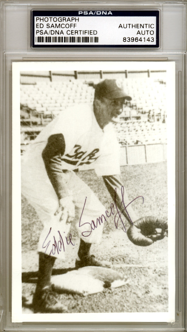 Ed "Eddie" Samcoff Autographed 3.5x5.5 Photo Philadelphia A's PSA/DNA #83964143