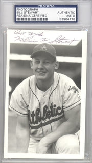 Bill Stewart Autographed 3.5x5.5 Photo Kansas City A's PSA/DNA #83964178