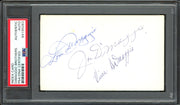 Joe DiMaggio, Vince DiMaggio & Dom DiMaggio Autographed 3x5 Index Card DiMaggio Brothers PSA/DNA #84195083