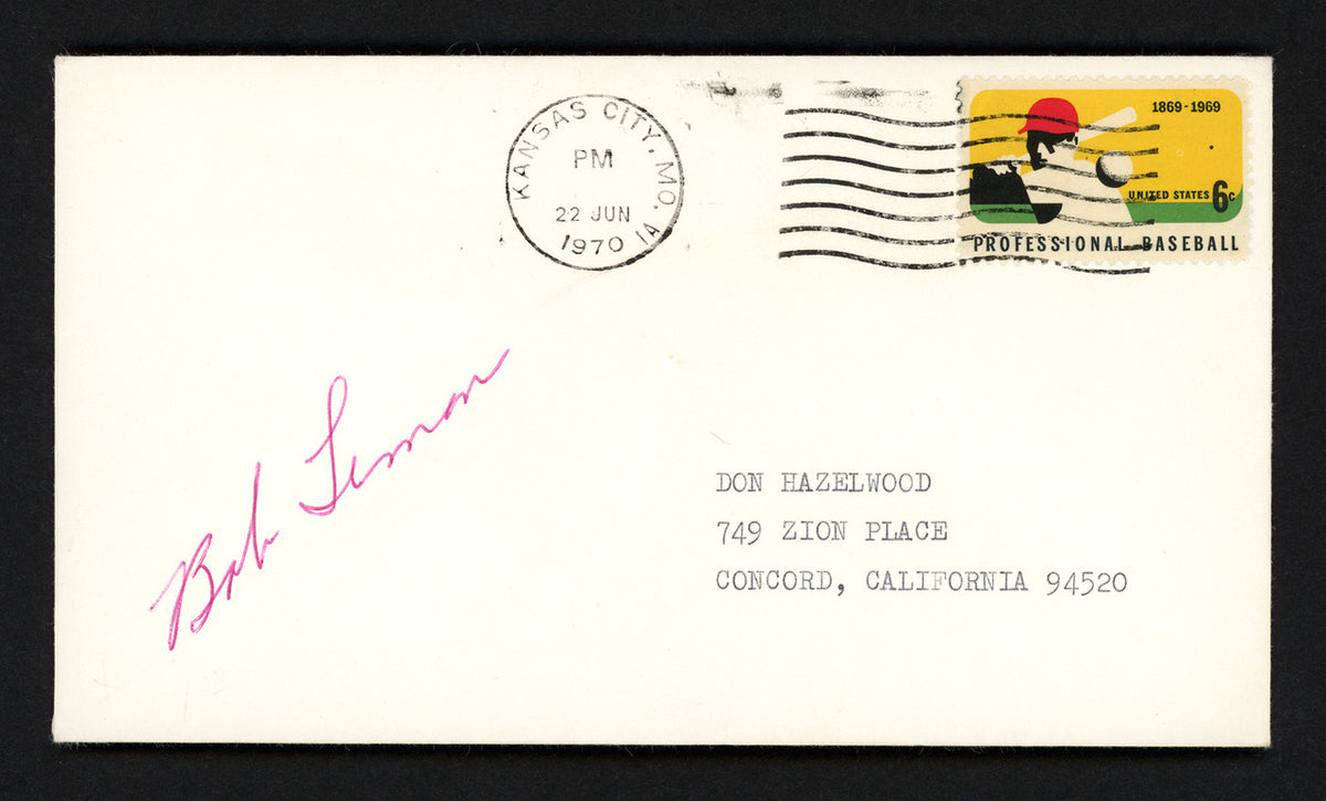 Bob Lemon Autographed 3.5x6.5 Postal Cover Cleveland Indians SKU #156647