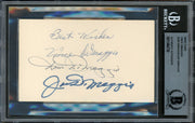 DiMaggio Brothers Autographed 3x5 Index Card With Joe, Dom & Vince DiMaggio Beckett BAS #11484739