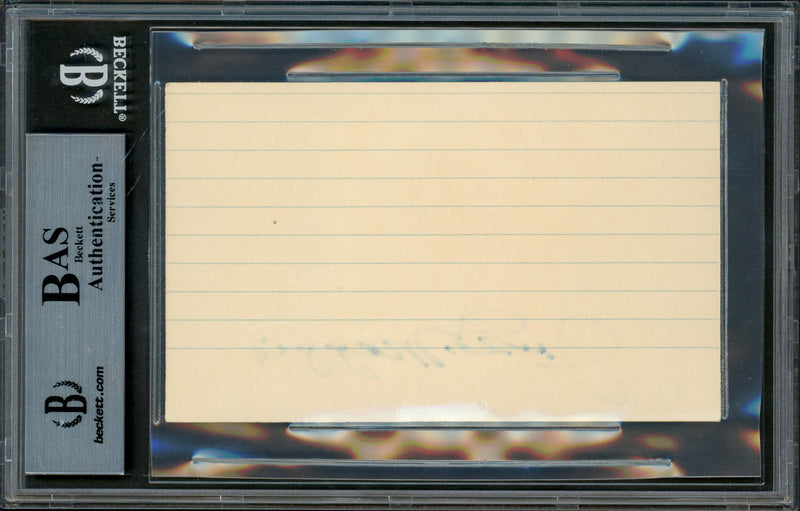 DiMaggio Brothers Autographed 3x5 Index Card With Joe, Dom & Vince DiMaggio Beckett BAS #11484739