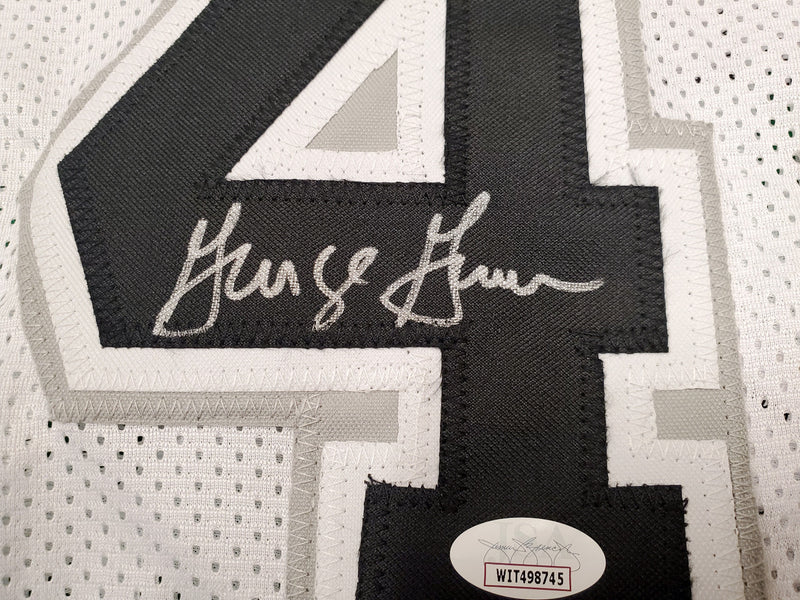 San Antonio Spurs George Gervin Autographed White Jersey JSA Stock #197001