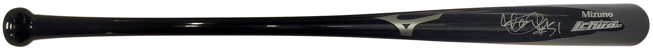 Ichiro Suzuki Autographed Black Mizuno Game Model Bat Seattle Mariners "#51" IS Holo Stock #197023