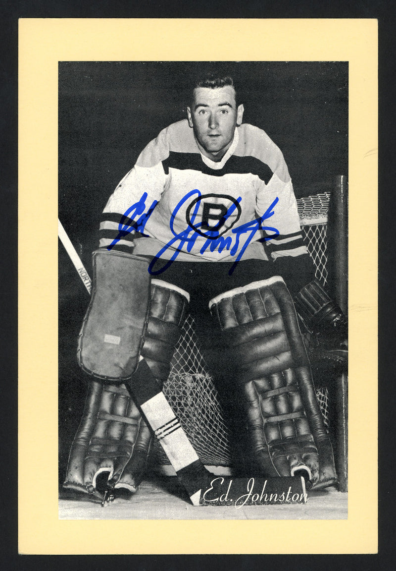 Ed Johnston Autographed 1944-63 Beehive 4.5x6.5 Photo Boston Bruins SKU #160632