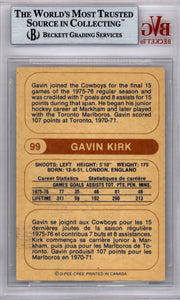 Gavin Kirk Autographed 1976 O-Pee-Chee WHA Card #99 Birmingham Bulls Beckett BAS #9889102