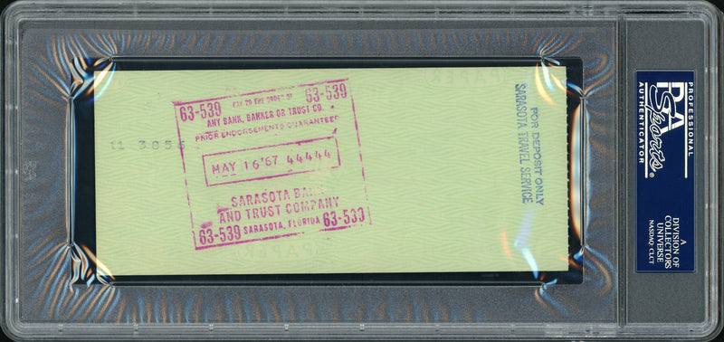 Heinie Manush Autographed Check Detroit Tigers PSA/DNA Stock #99220