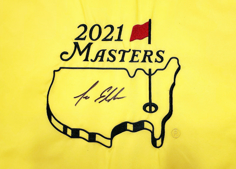 Lee Elder Autographed Yellow 2021 Masters Pin Flag Beckett BAS Stock #197115