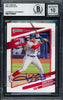 Juan Soto Autographed 2021 Donruss Card #195 New York Mets Auto Grade Gem Mint 10 Beckett BAS #17039257