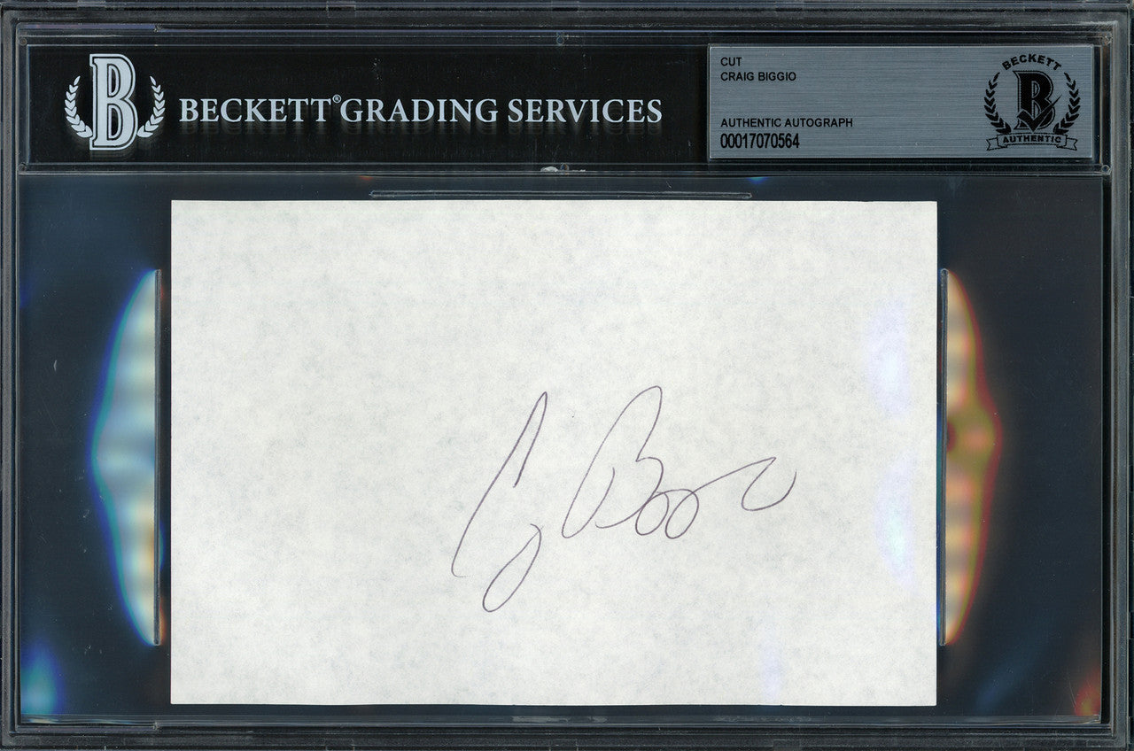 Craig Biggio Autographed 4x6 Page Houston Astros Beckett BAS #17070564