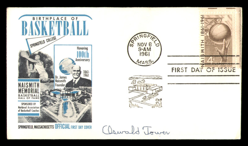 Oswald Tower Autographed 1961 First Day Cover NBA Administrator SKU #234874
