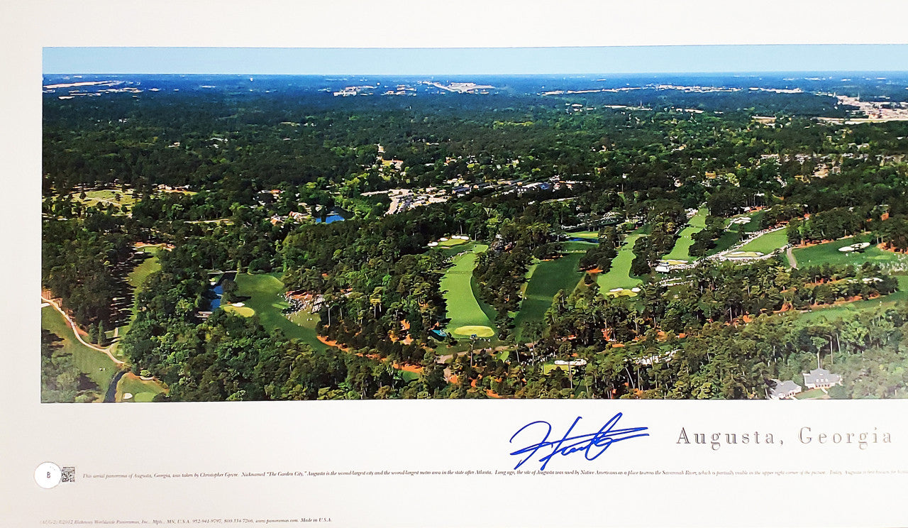 Hideki Matsuyama Autographed 13.5x40 Panoramic Photo Beckett BAS QR Stock #197206
