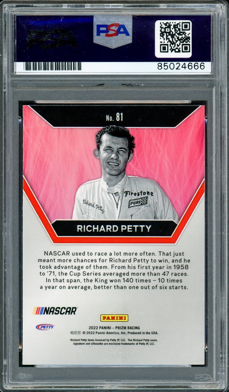 Richard Petty Autographed 2022 Panini Prizm Card #81 Card Nascar PSA/DNA Stock #235071