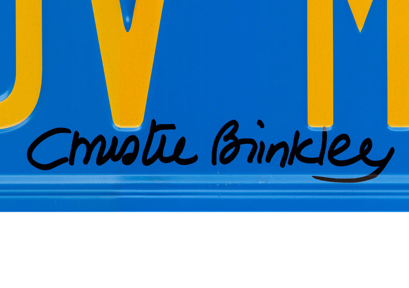Christie Brinkley Autographed Vacation License Plate Beckett BAS Witness Stock #234412