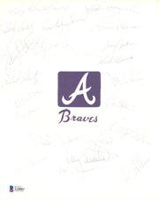 1973 Atlanta Braves Autographed 8x10 Cut Signature With 21 Total Signatures Including Hank Aaron Beckett BAS #A10003