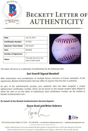 Earl Averill Autographed Seattle Mariners Logo Baseball Cleveland Indians Beckett BAS #A74700