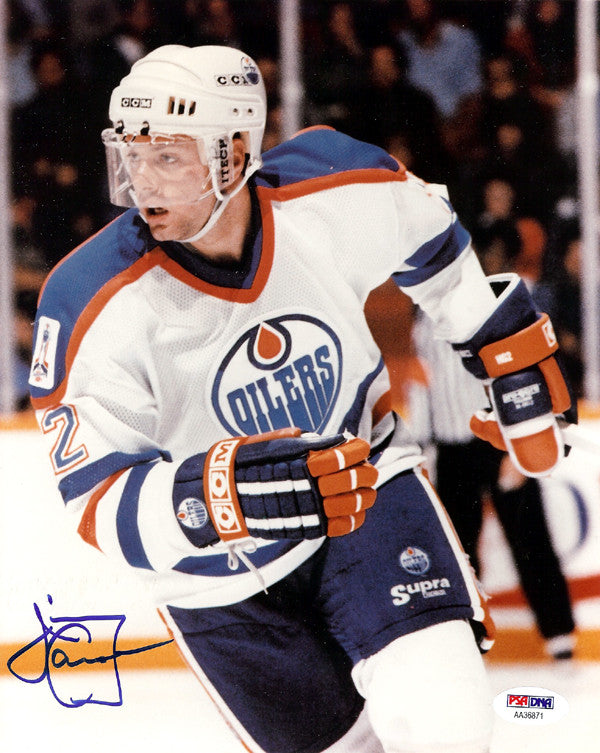 Jimmy Carson Autographed 8x10 Photo Edmonton Oilers PSA/DNA #AA36871