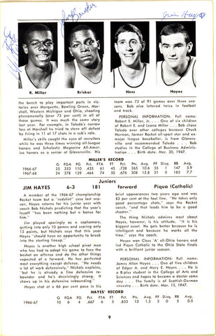 1968-1969 University of Toledo Autographed Press Guide With 15 Total Signatures Including John Brisker & Steve Mix PSA/DNA #AB06816