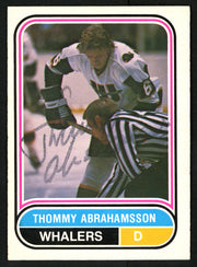 Thommy Abrahamsson Autographed 1975-76 WHA O-Pee-Chee Card #127 New England Whalers SKU #151329