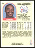 Ron Anderson Autographed 1989-90 Hoops Card #32 Philadelphia 76ers SKU #149761