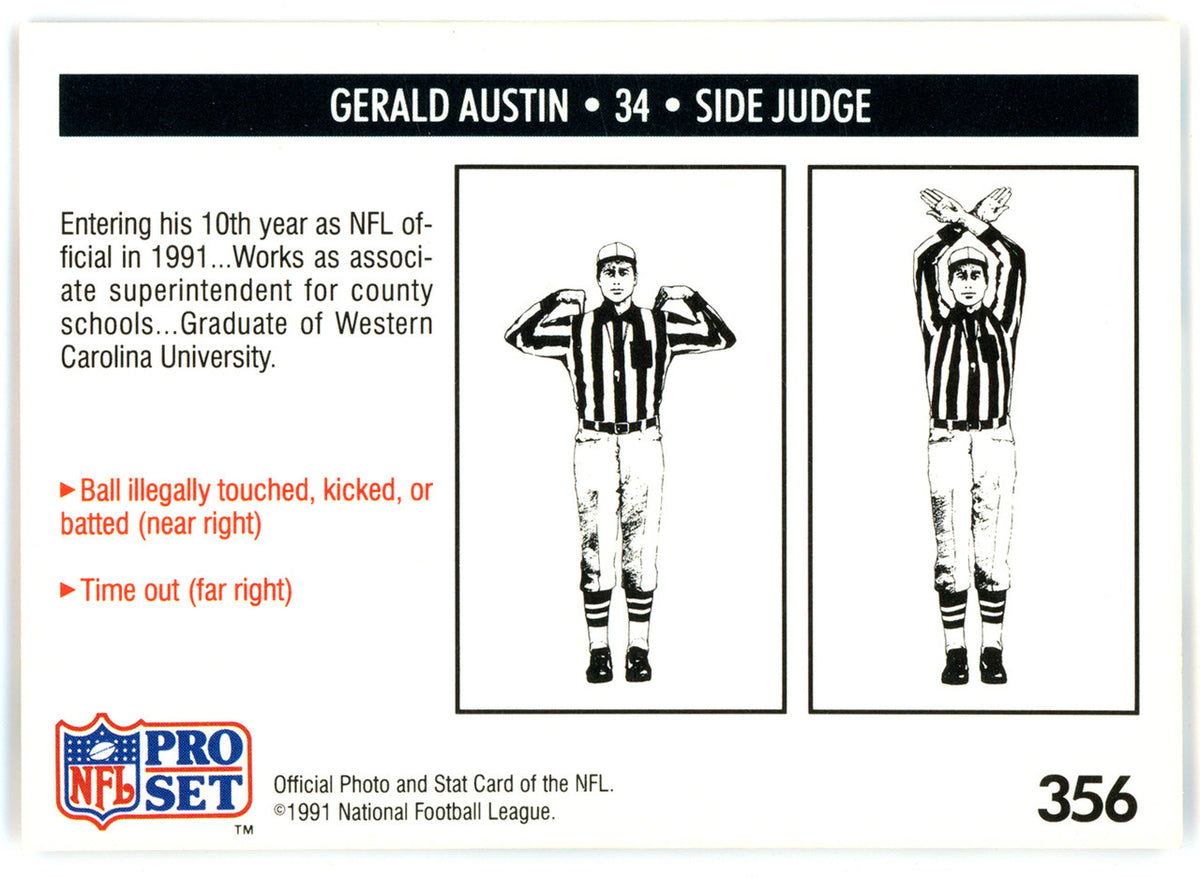 Gerald Austin Autographed 1991 Pro Set Card #356 NFL Official SKU #145998