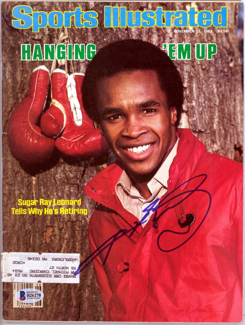 Sugar Ray Leonard Autographed Sports Illustrated Magazine Beckett BAS #B26278