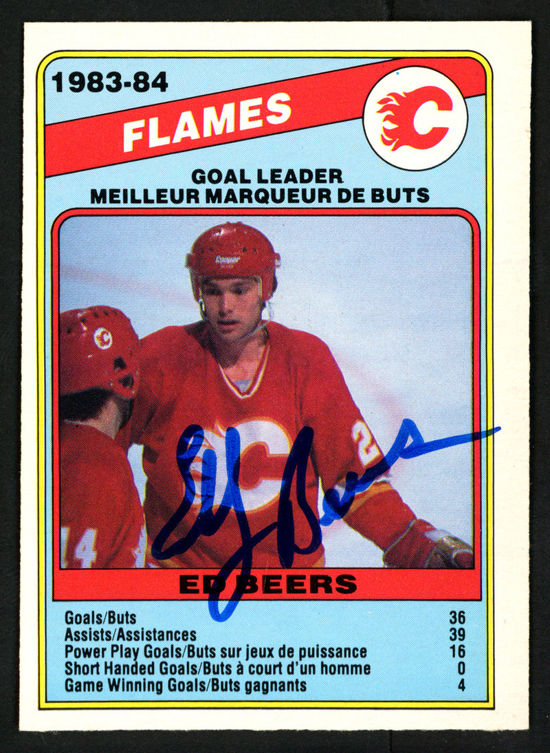 Ed Beers Autographed 1984-85 O-Pee-Chee Card #354 Calgary Flames SKU #151876