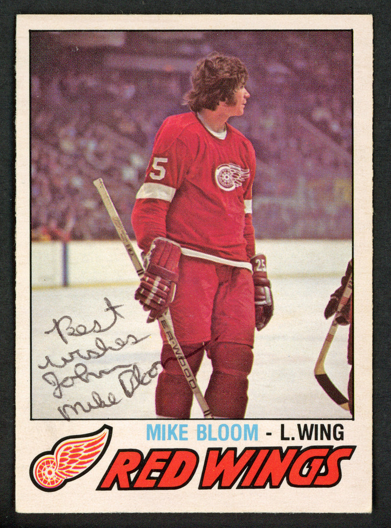 Mike Bloom Autographed 1977-78 O-Pee-Chee Card #375 Detroit Red Wings "To John Best Wishes" SKU #153383