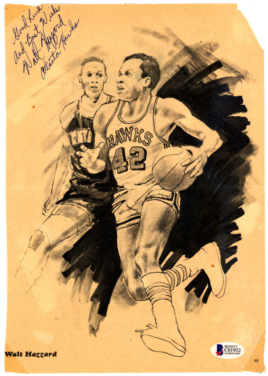 Walt Hazzard Mahdi Abdul-Rahman Autographed 7.5x11 Magazine Page Photo Atlanta Hawks "Best Wishes" Beckett BAS #C01952
