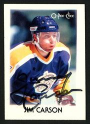 Jimmy Carson Autographed 1987-88 O-Pee-Chee Mini Rookie Card #6 Los Angeles Kings SKU #149929