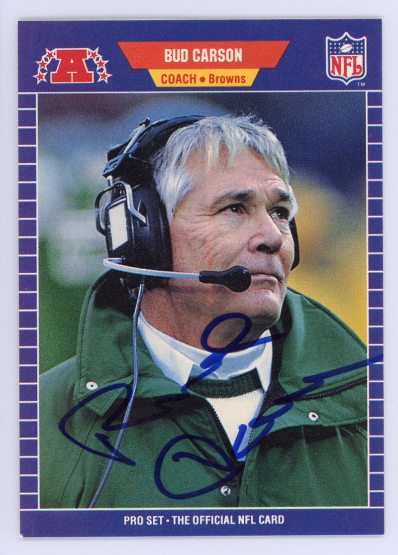 Bud Carson Autographed 1989 Pro Set Card #86 Cleveland Browns SKU #134695