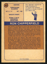 Ron Chipperfield Autographed 1974-75 WHA O-Pee-Chee Card #42 Vancouver Blazers SKU #151916
