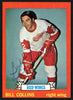 Bill Collins Autographed 1973-74 Topps Card #158 Detroit Red Wings SKU #149989