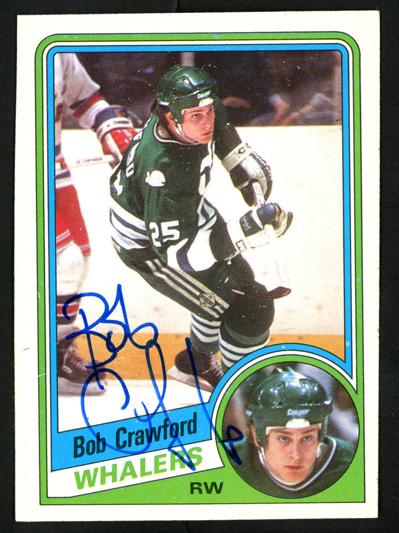 Bob Crawford Autographed 1984-85 Topps Card #53 Hartford Whalers SKU #152062
