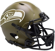 Seattle Seahawks Army Green Full Size Authentic Speed Unsigned Helmet Salute To Service Stock #208804