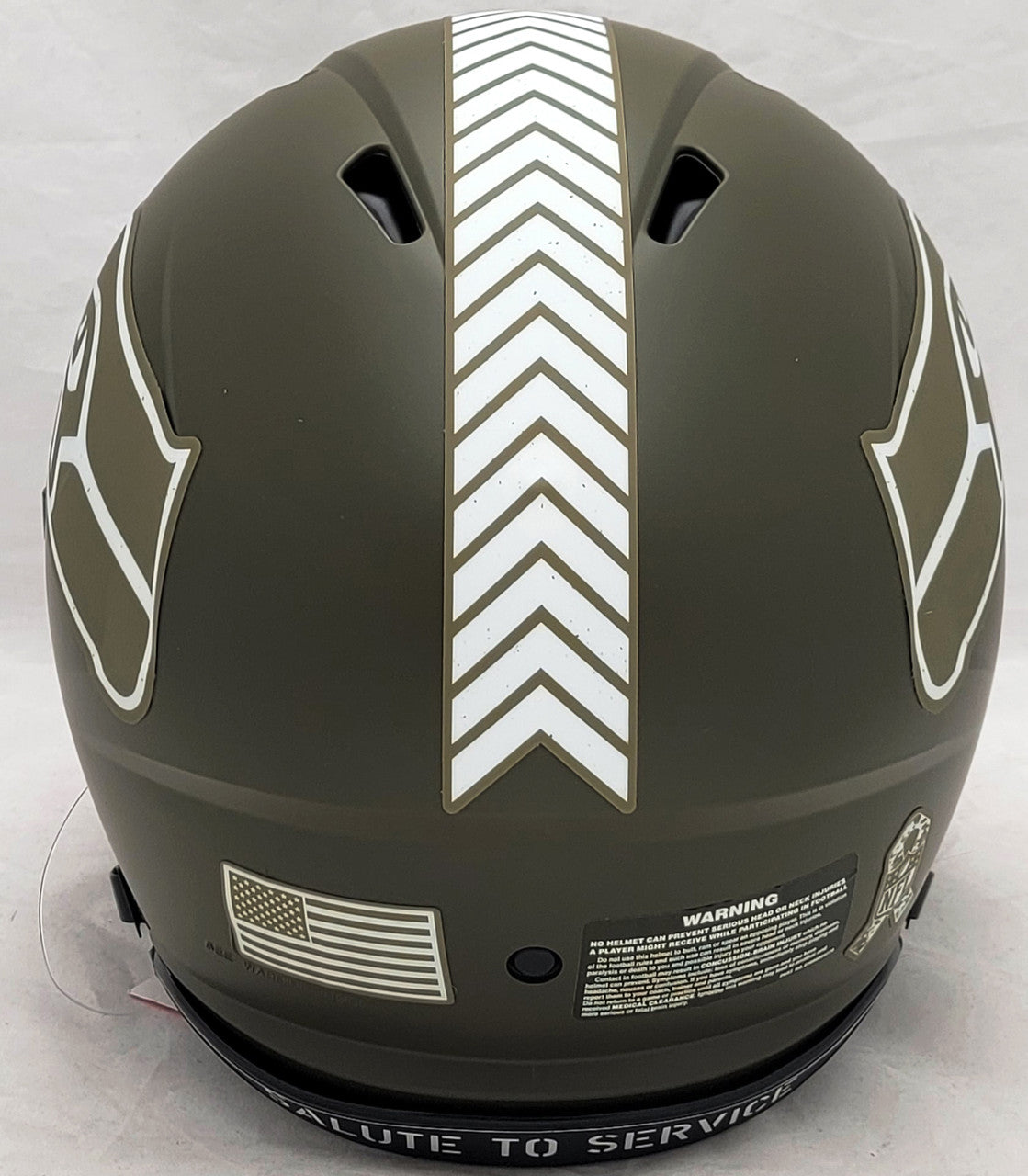 Seattle Seahawks Army Green Full Size Authentic Speed Unsigned Helmet Salute To Service Stock #208804