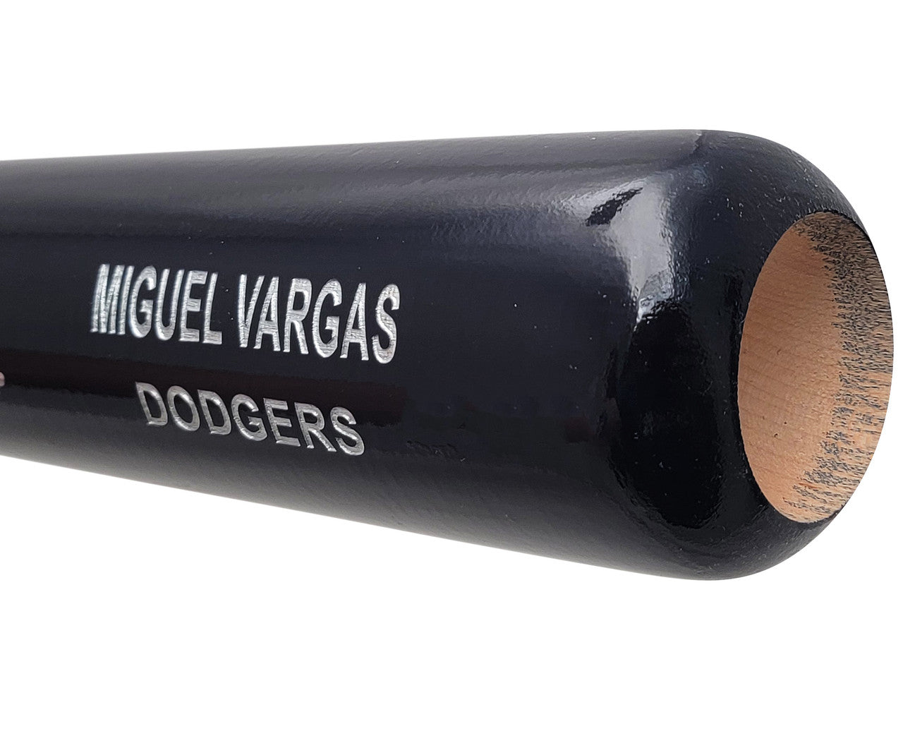 Miguel Vargas Autographed Black Rawlings Game Model Bat Dodgers, White Sox "1st MLB Hit" Beckett BAS Witness Stock #209051