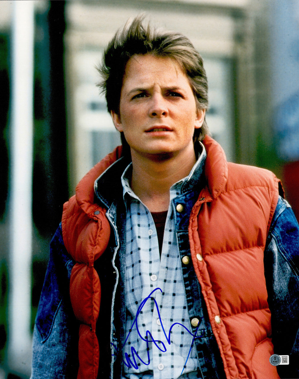 Michael J. Fox Autographed 16x20 Photo 'Back To The Future Pt.1' Beckett BAS Witness Stock #235459