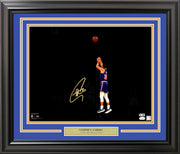 Stephen Curry Autographed Framed 16x20 Photo Golden State Warriors Spotlight JSA Stock #265809