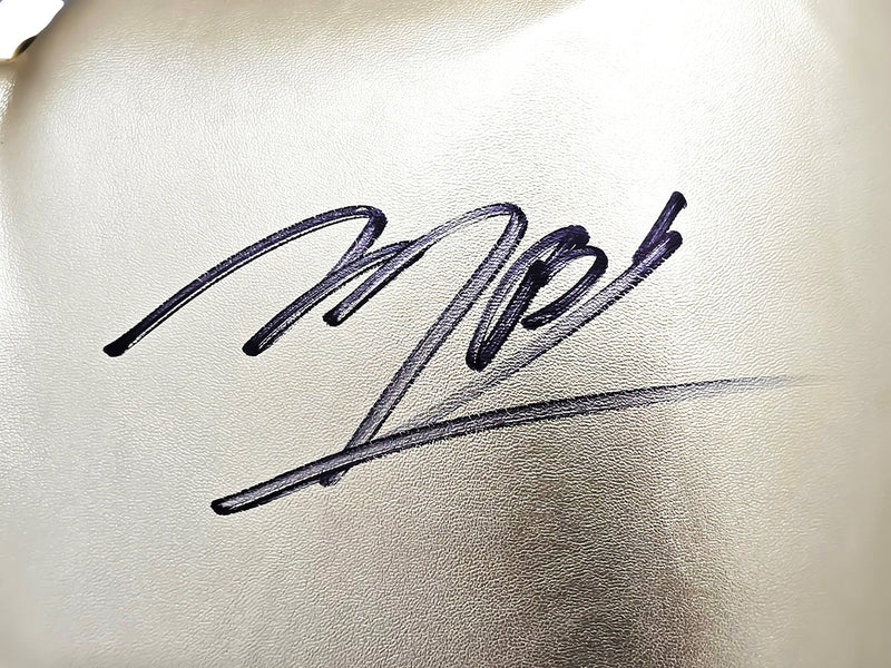 Michael B. Jordan Autographed Gold Reyes Boxing Glove Right Handed RH Beckett BAS Witness Stock #220637