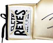 Michael B. Jordan Autographed Gold Reyes Boxing Glove Right Handed RH Beckett BAS Witness Stock #220637
