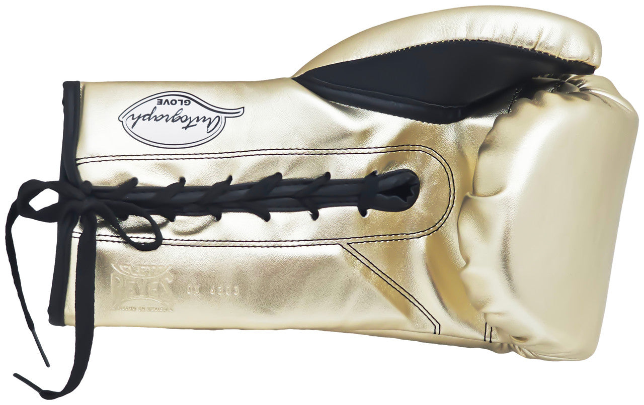 Michael B. Jordan Autographed Gold Reyes Boxing Glove Left Handed LH Beckett BAS Witness Stock #220638