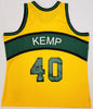 Seattle Supersonics Shawn Kemp Autographed 1994-95 Mitchell & Ness Hardwood Classics Yellow Jersey Size XXL (Signed Twice) MCS Holo #93506