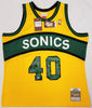 Seattle Supersonics Shawn Kemp Autographed 1994-95 Mitchell & Ness Hardwood Classics Yellow Jersey Size XXL (Signed Twice) MCS Holo #93506