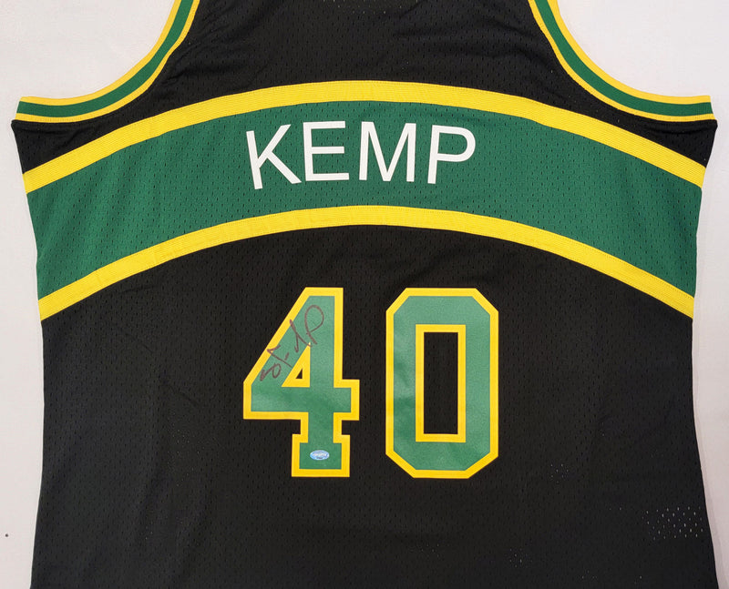 Seattle Supersonics Shawn Kemp Autographed 1994-95 Mitchell & Ness Hardwood Classics Black Jersey Size XXL MCS Holo #93469