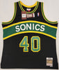 Seattle Supersonics Shawn Kemp Autographed 1994-95 Mitchell & Ness Hardwood Classics Black Jersey Size XXL MCS Holo #93469