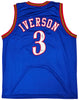 Philadelphia 76ers Allen Iverson Autographed Blue Jersey Beckett BAS Witness Stock #220714