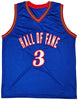 Philadelphia 76ers Allen Iverson Autographed Blue Jersey Beckett BAS Witness Stock #220714